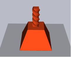 3D pipes sample: Truncated pyramid with twisted handle