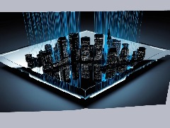 View City Skyline On Glass by Comingn2focus City Skyline On Glass by Comingn2focus
