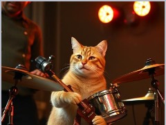 View Cat playing drums by Chris Cat playing drums by Chris